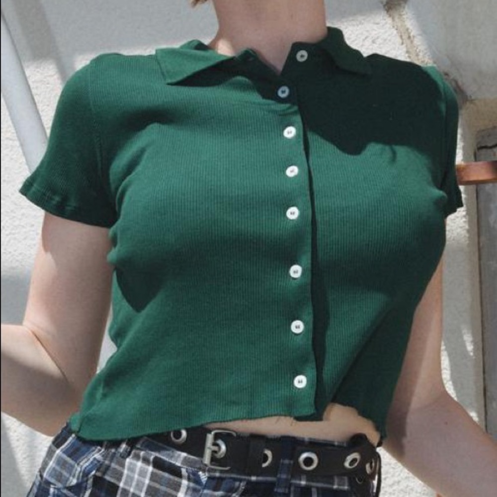 Brandy melville forest green Caroline top